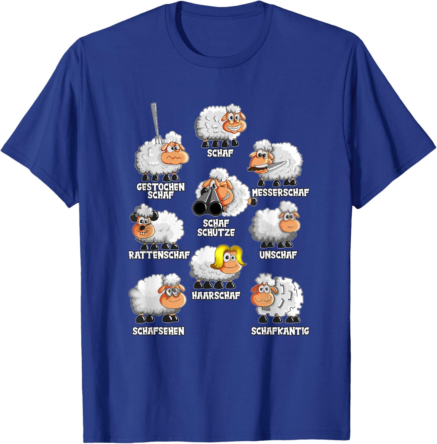 Funny Sheep Knife Sheep Rat Sheep , black, s T-Shirt - T-Shirt | Royal