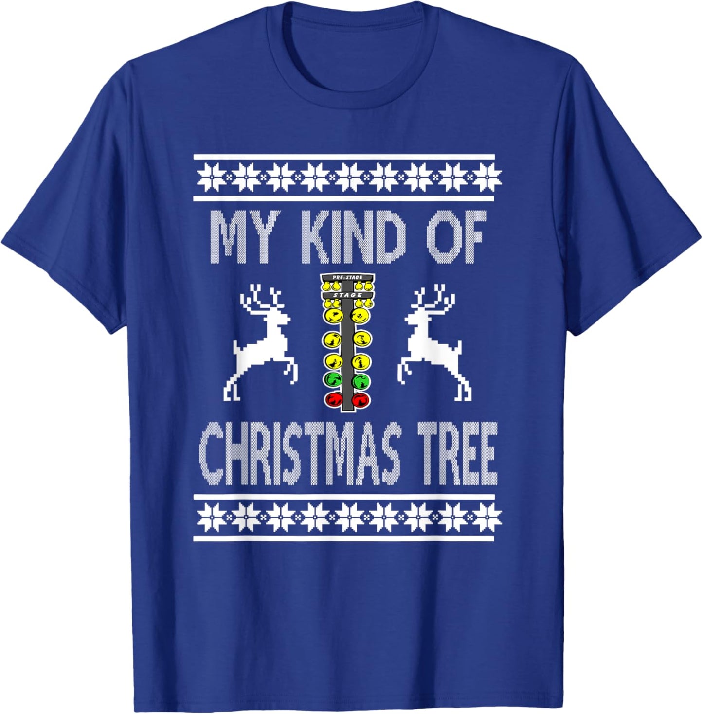 Drag Racing Christmas Tree Sweater T-Shirt - T-Shirt | Royal
