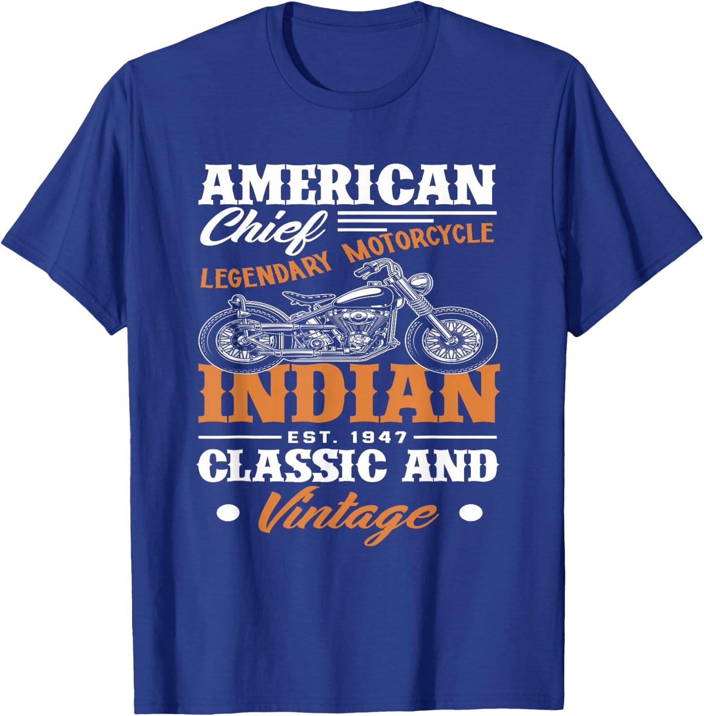 Vintage American Motorrad Indian Biker Lustiges Motorrad T-Shirt - T-Shirt | Royal