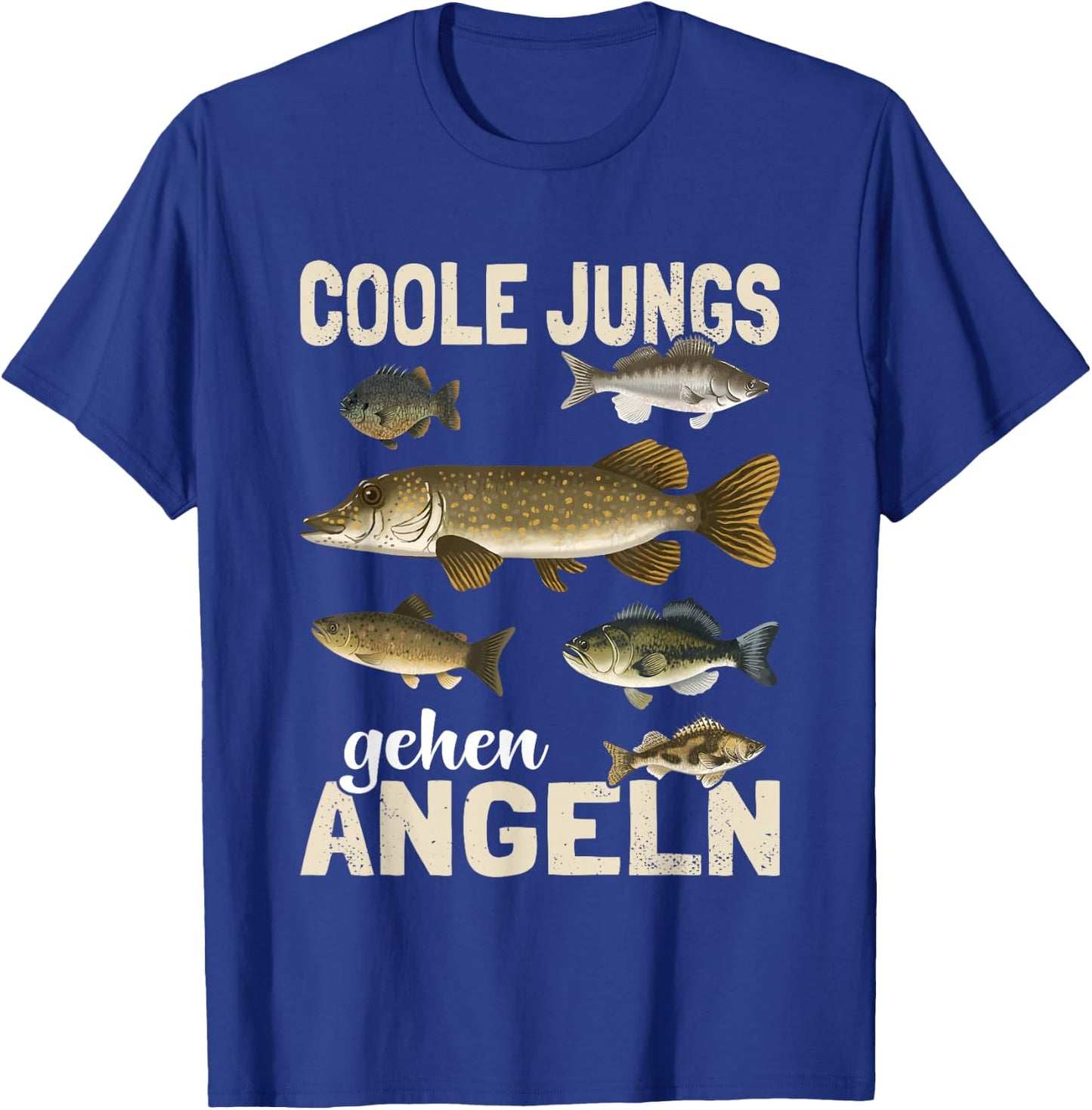 Cool Boys Go Fishing Funny Fish Sport Fisherman Fisherman T-Shirt - T-Shirt | Royal