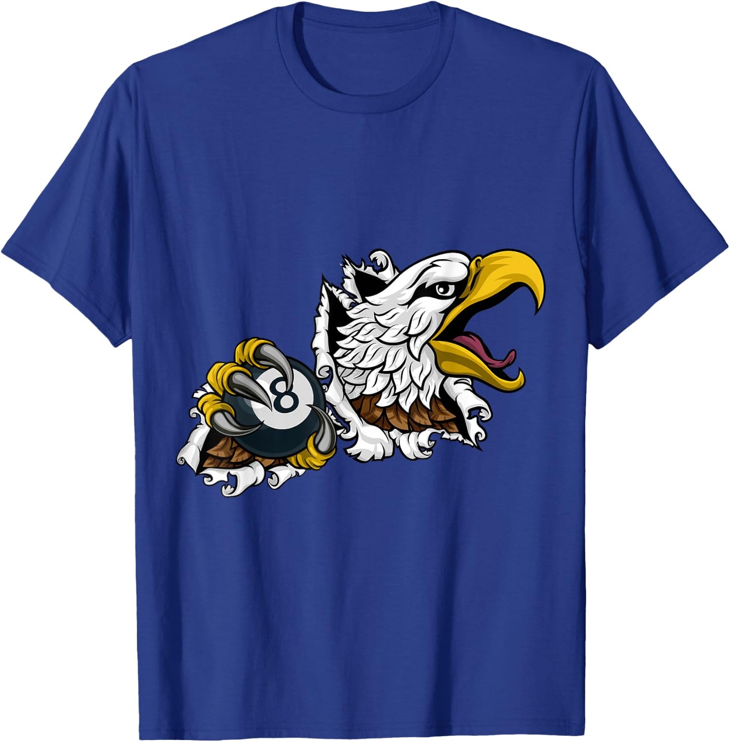 Eagle Pool 8 Ball Billiards Cartoon T-Shirt - T-Shirt | Royal
