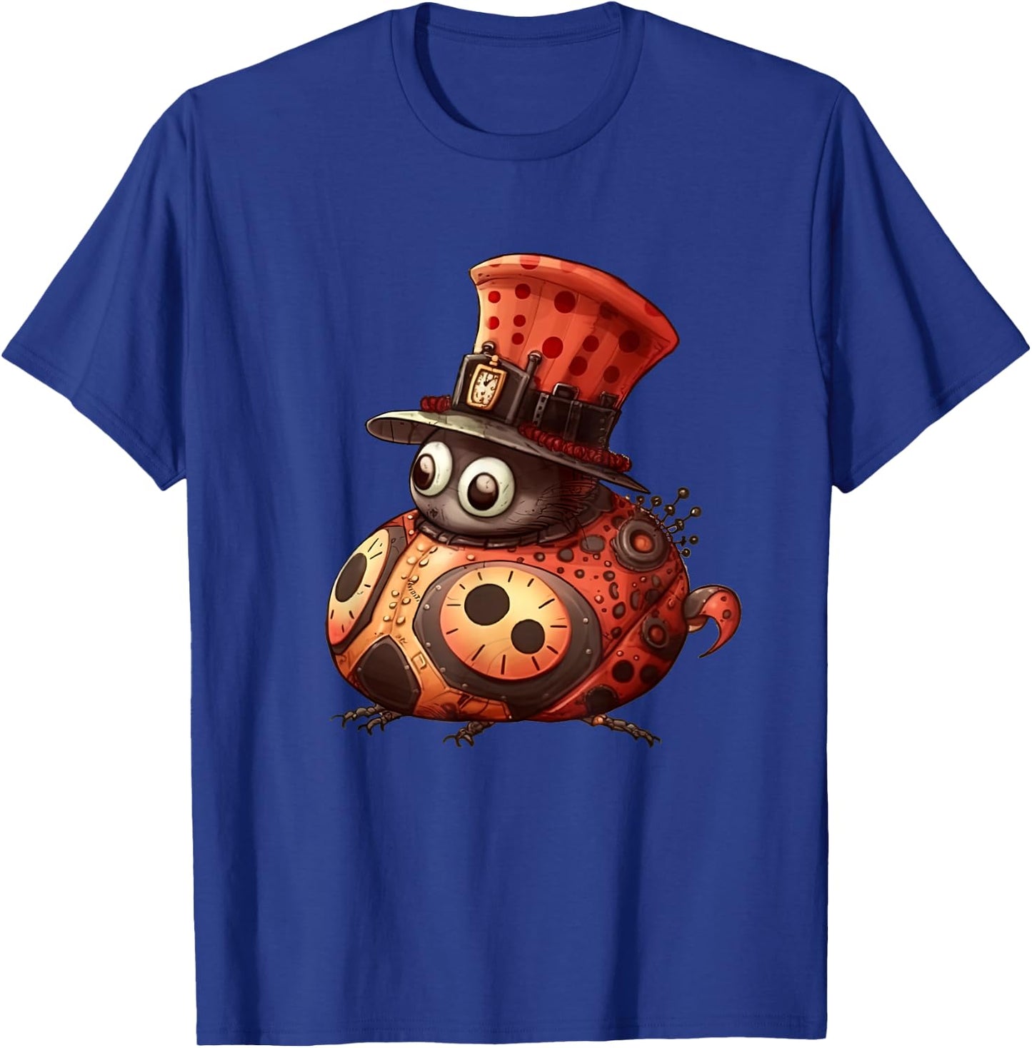 Ladybug in steampunk mechanical gear, vibrant Ladybug T-Shirt - T-Shirt | Royal