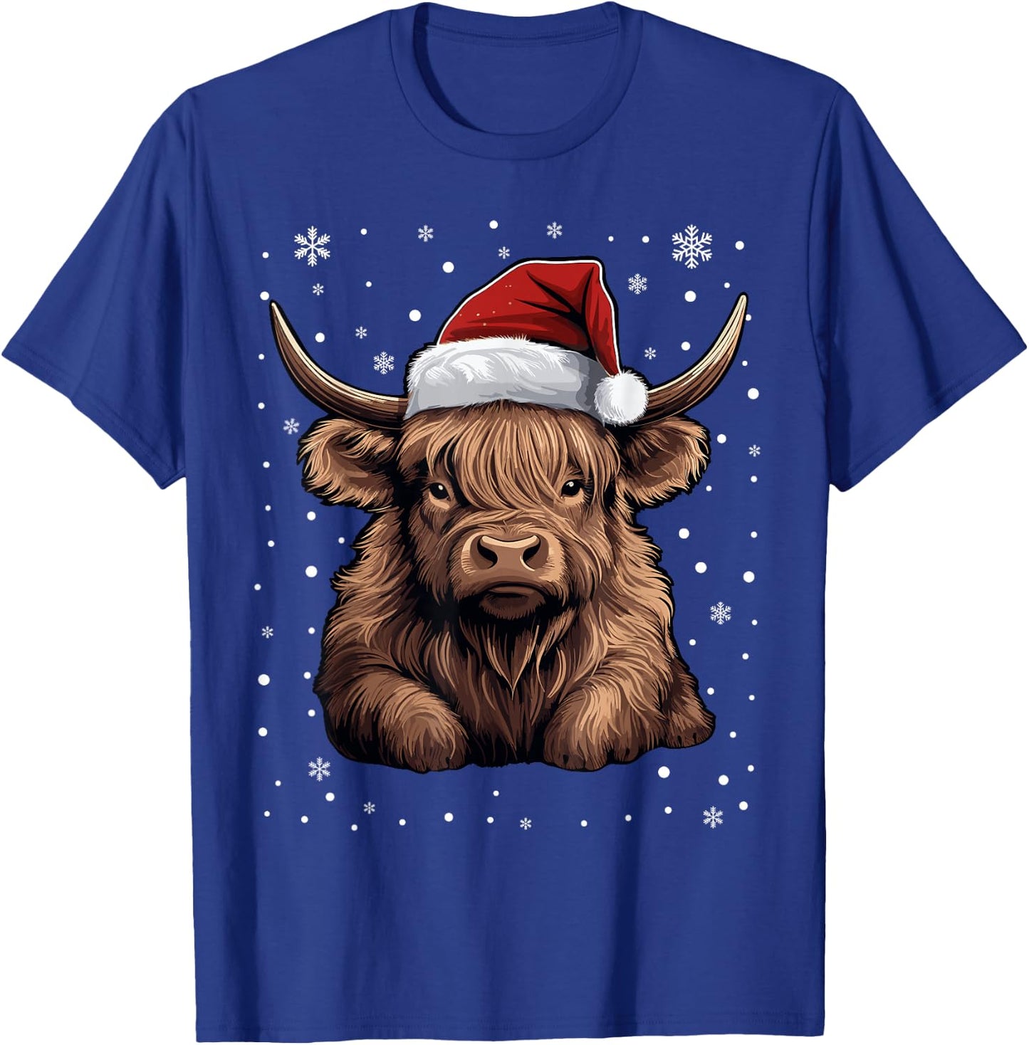 Cute Highland Cow Christmas Santa Hat Xmas Pajama T-Shirt - T-Shirt | Royal