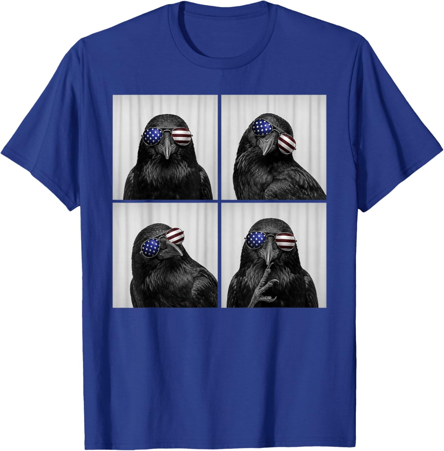 Crow 4th of July US American Flag Patriotic Bird T-Shirt - T-Shirt | Royal