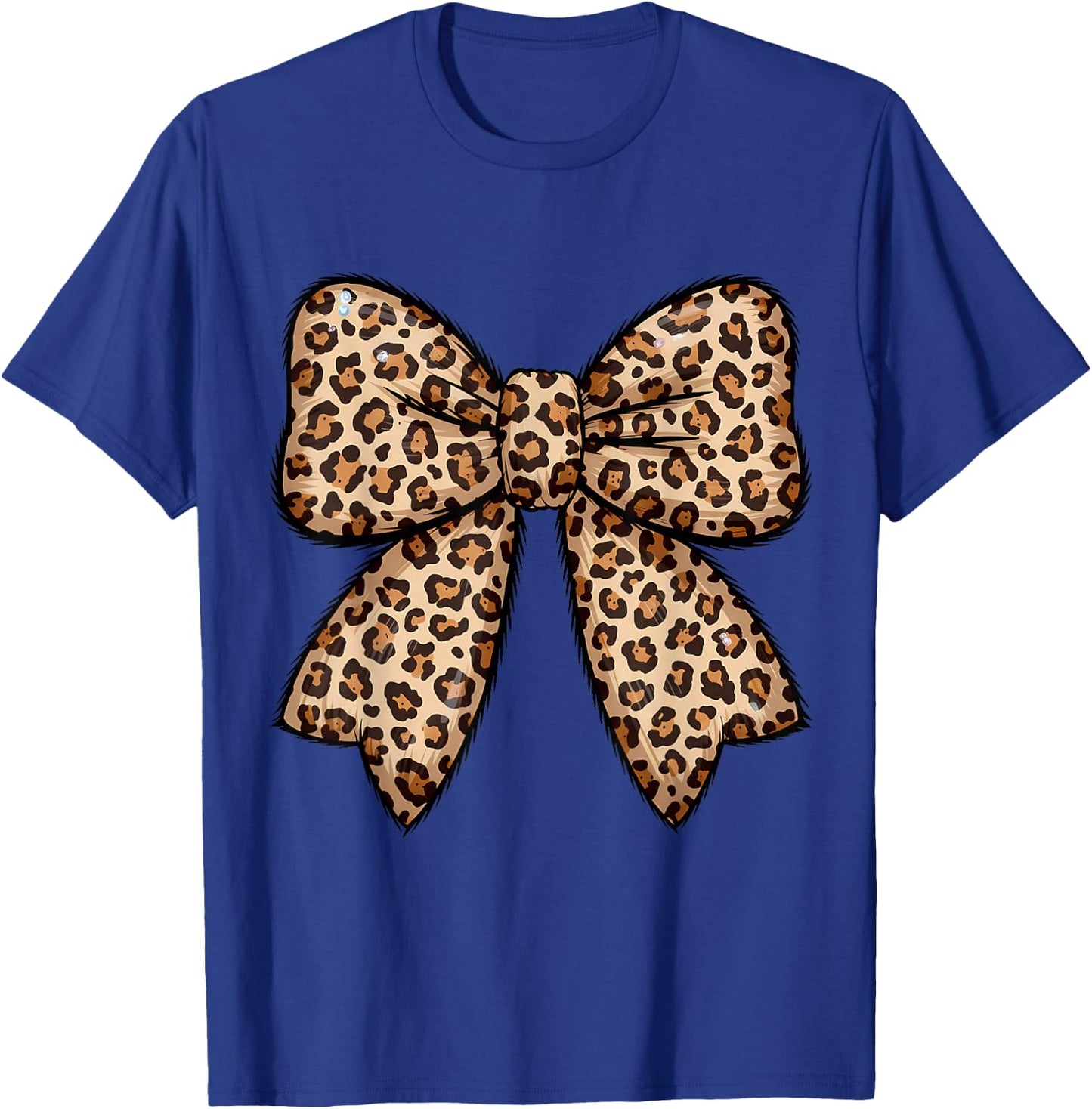 Leopard Pattern Coquette Bow Cheetah T-Shirt - T-Shirt | Royal