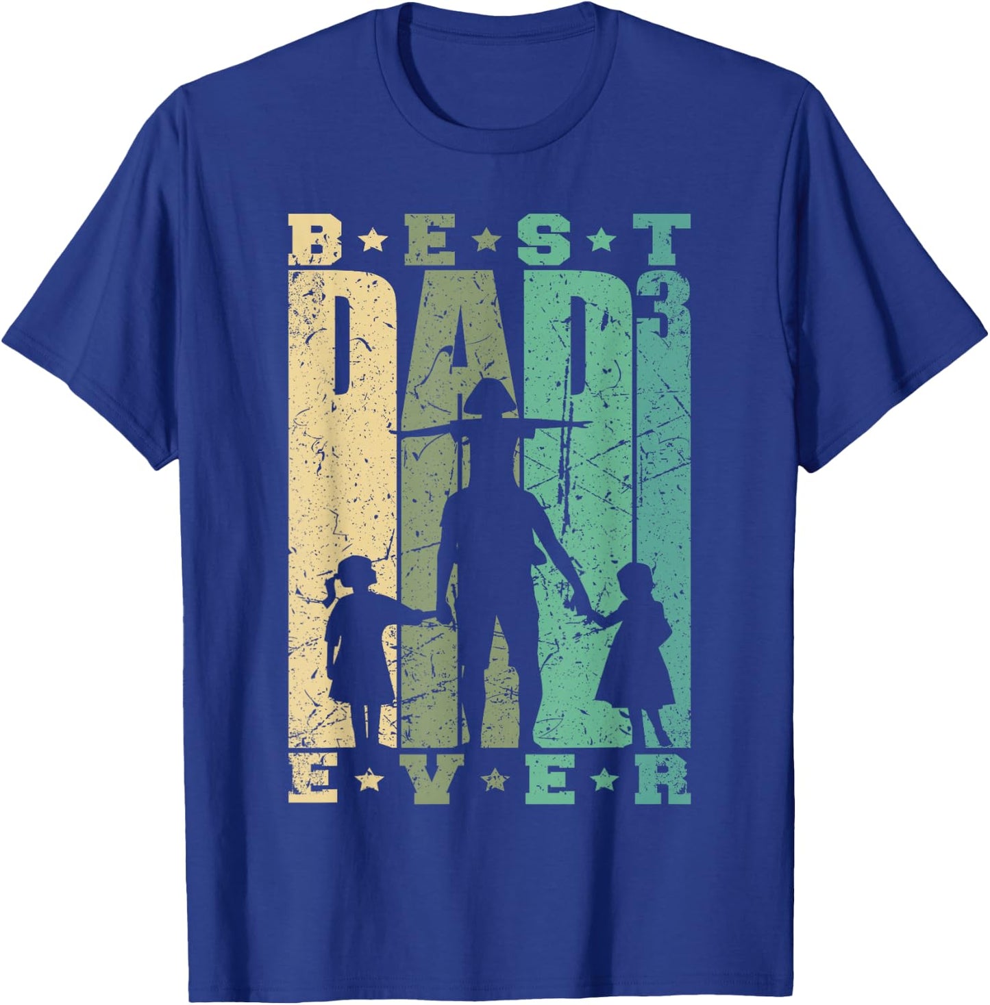 Papa von drei Mädchen Vatertag Retro Vater mit 3 Töchtern T-Shirt - T-Shirt | Royal