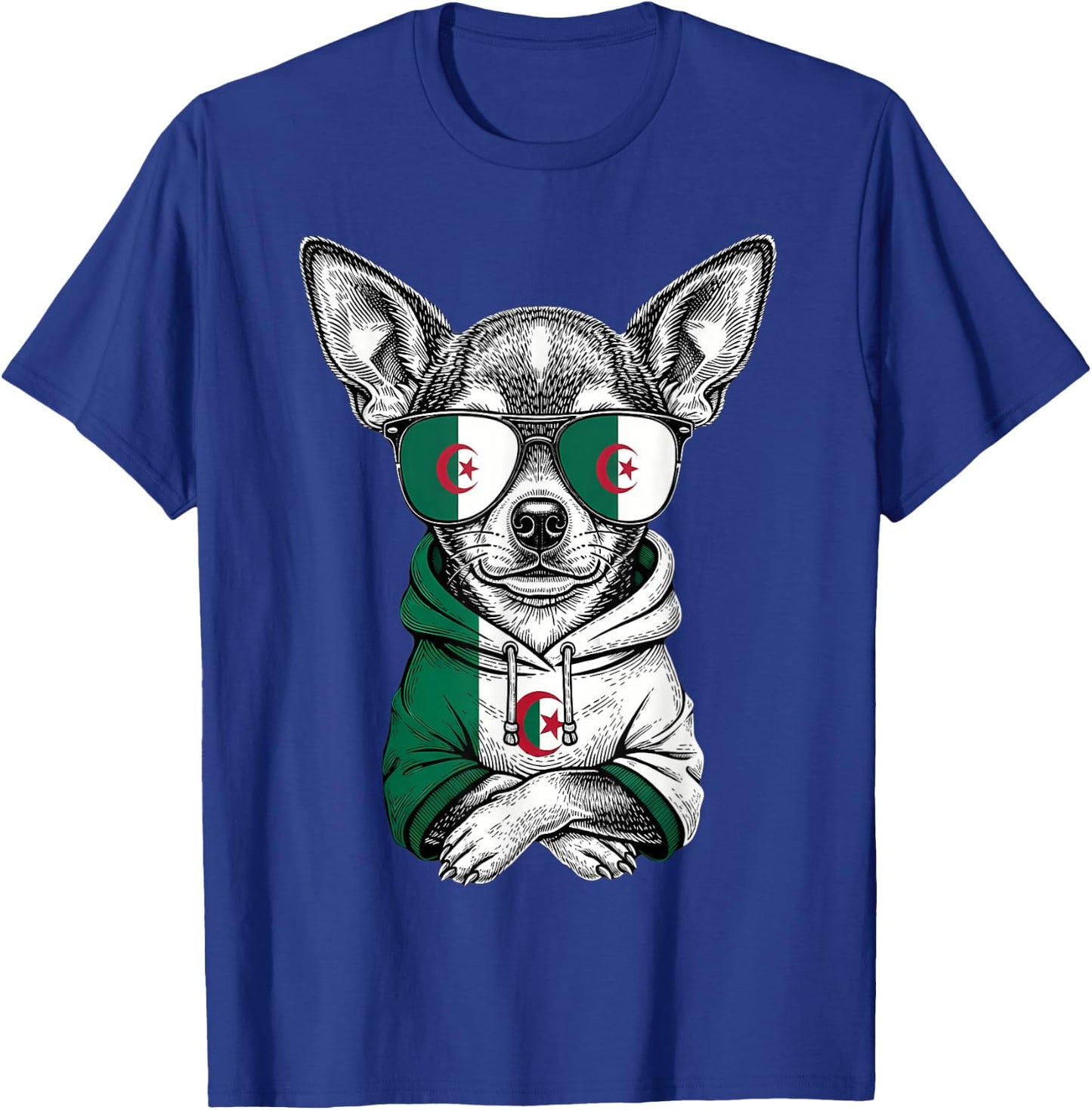 Algeria Roots Dog Algerian Flag T-Shirt - T-Shirt | Royal