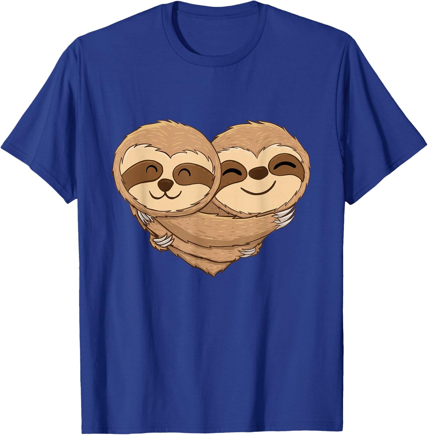 Sloth Couple - Lover Valentines Heart Wildlife Zookeeper T-Shirt - T-Shirt | Royal