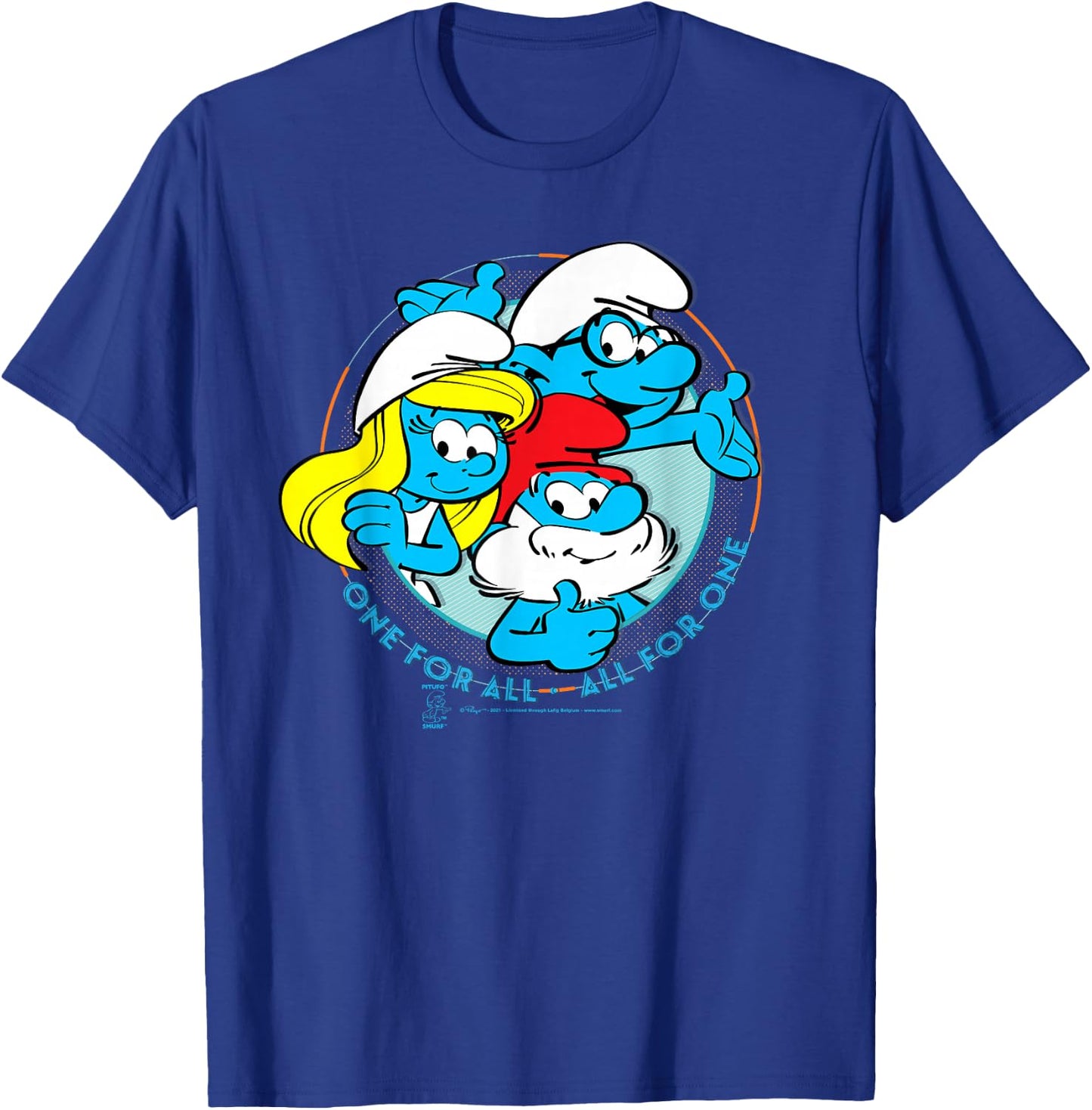 The Smurfs Papa Smurf Smurfette All for One T-Shirt - T-Shirt | Royal