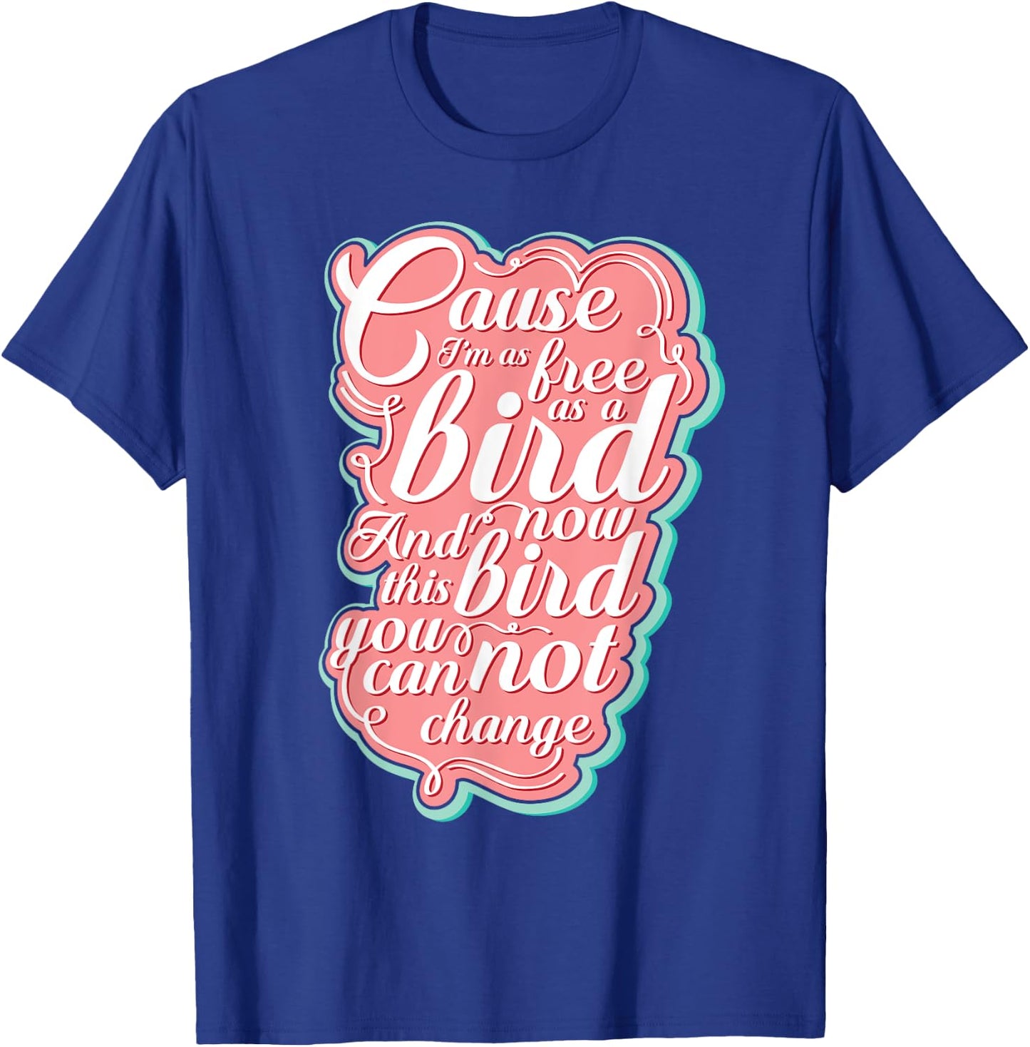 LyricLyfe Free Bird Ronnie Zant Allen Collins T-Shirt - T-Shirt | Royal