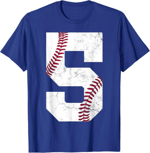 5th Birthday Gift Baseball Shirt Boys Kids Five 5 2020 T-Shirt - T-Shirt | Royal