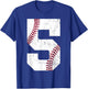 5th Birthday Gift Baseball Shirt Boys Kids Five 5 2020 T-Shirt - T-Shirt | Royal