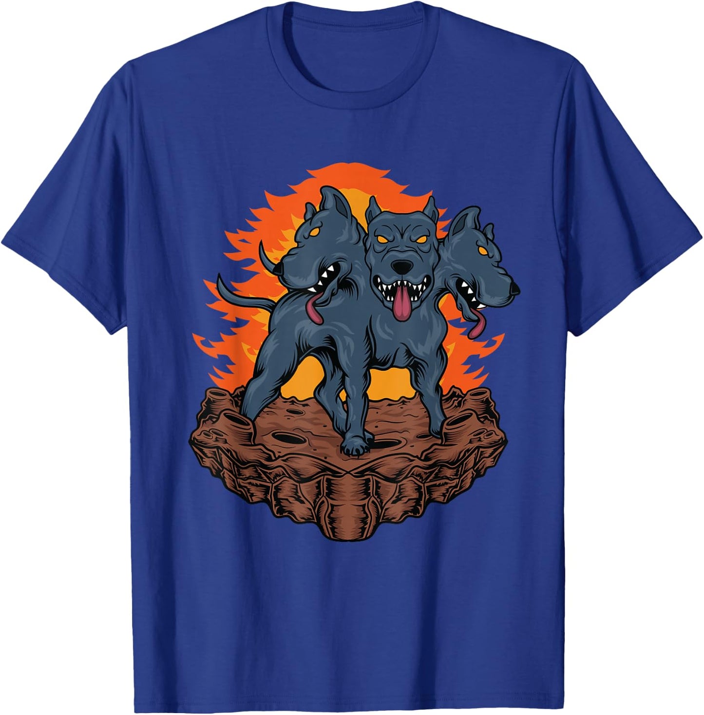 Cerberus Hellhound - Three Headed Dog T-Shirt - T-Shirt | Royal