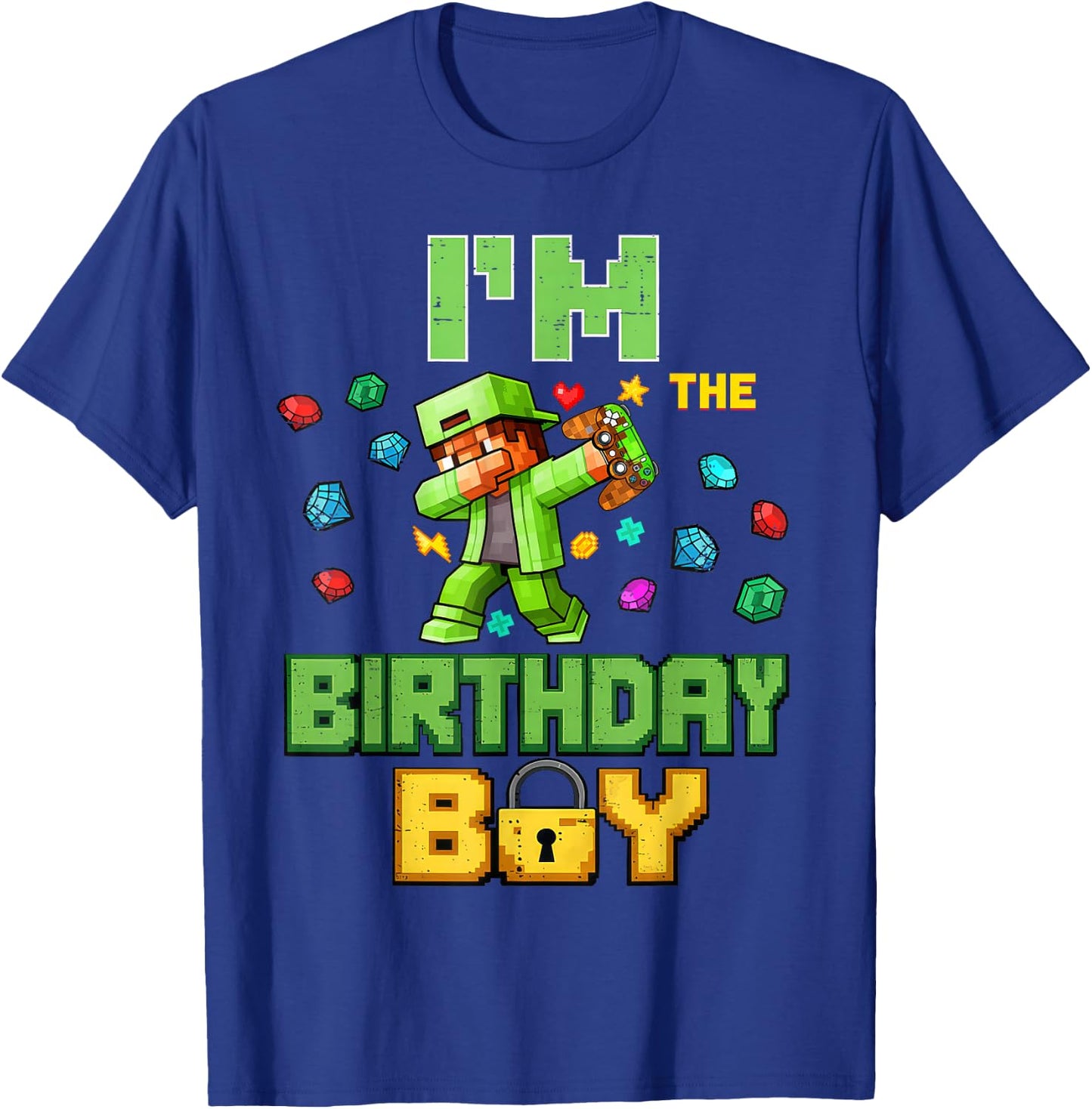 Im The Birthday Boy Video Gamer Pixel Dab Number for Kids T-Shirt - T-Shirt | Royal
