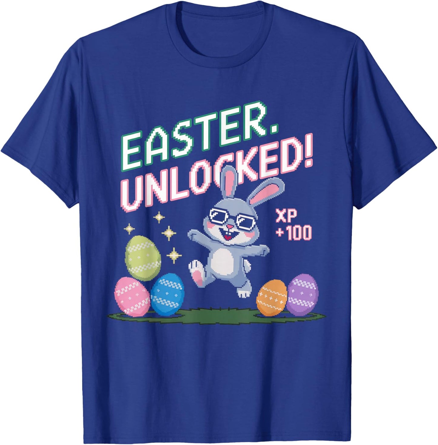 Easter Shirts for Boys Kids Gaming Games Eggs Bunny Rabbit T-Shirt - T-Shirt | Royal