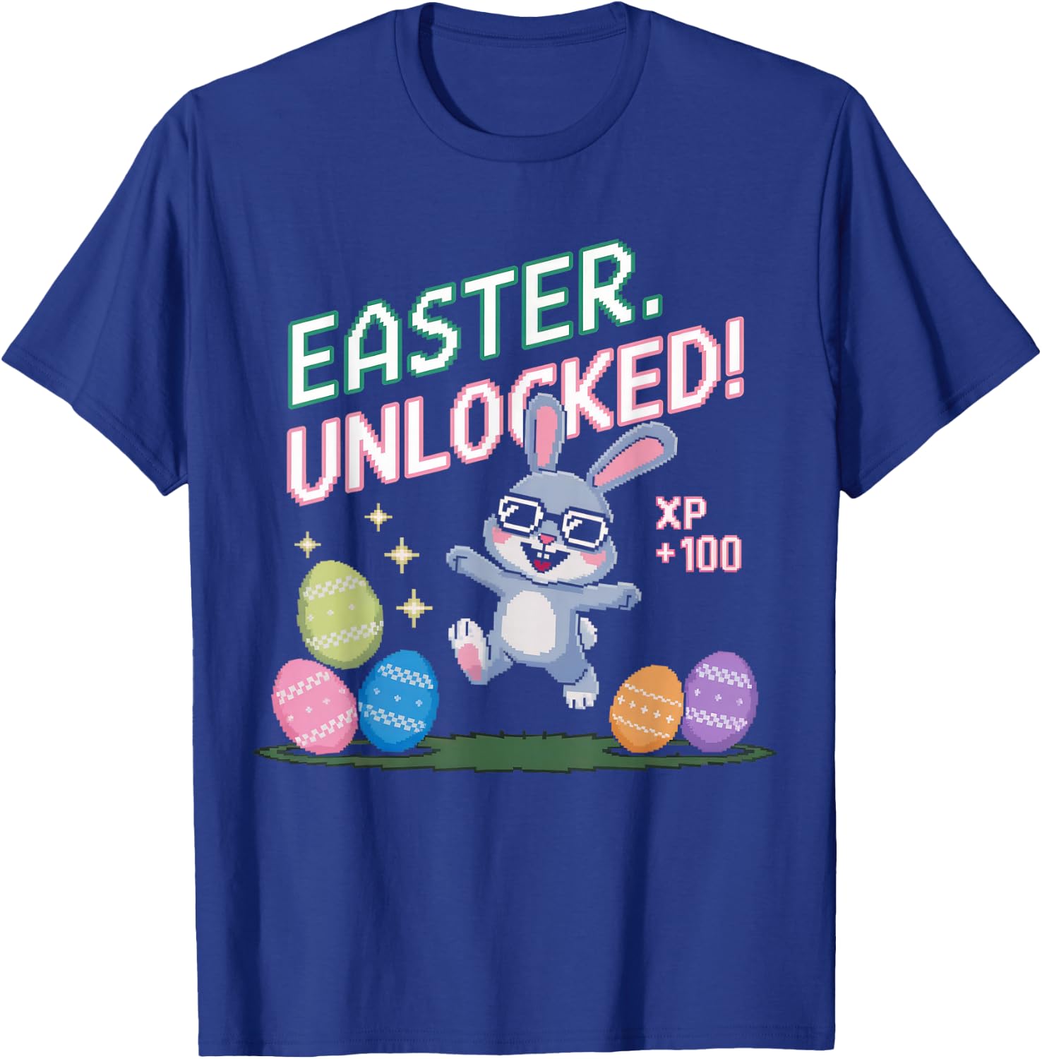 Easter Shirts for Boys Kids Gaming Games Eggs Bunny Rabbit T-Shirt - T-Shirt | Royal
