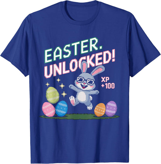 Easter Shirts for Boys Kids Gaming Games Eggs Bunny Rabbit T-Shirt - T-Shirt | Royal