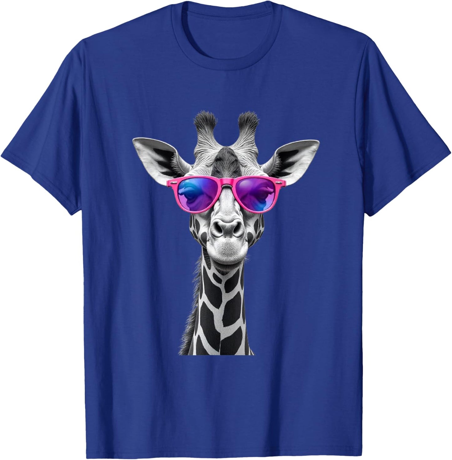 Funny Giraffe Pattern - Giraffe with Glasses T-Shirt - T-Shirt | Royal
