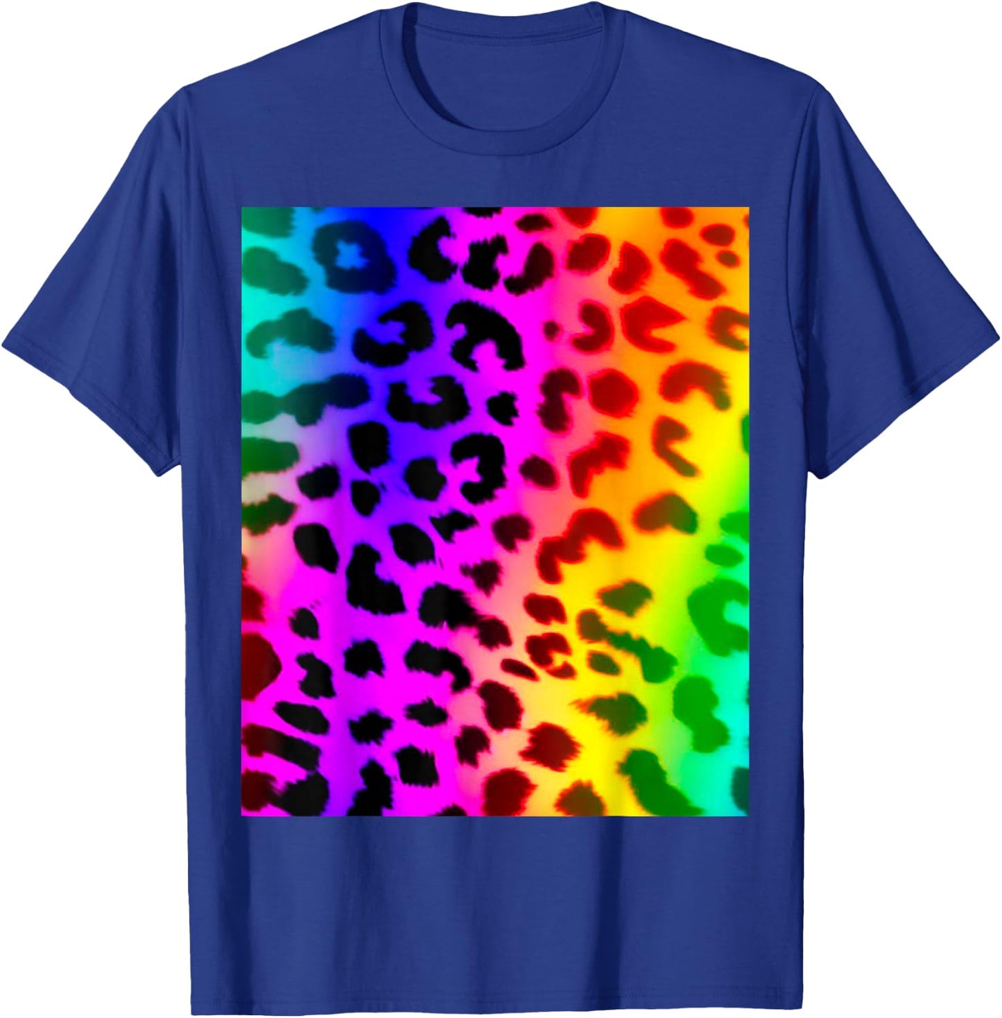Rainbow Leopard Animal Print T-Shirt - T-Shirt | Royal