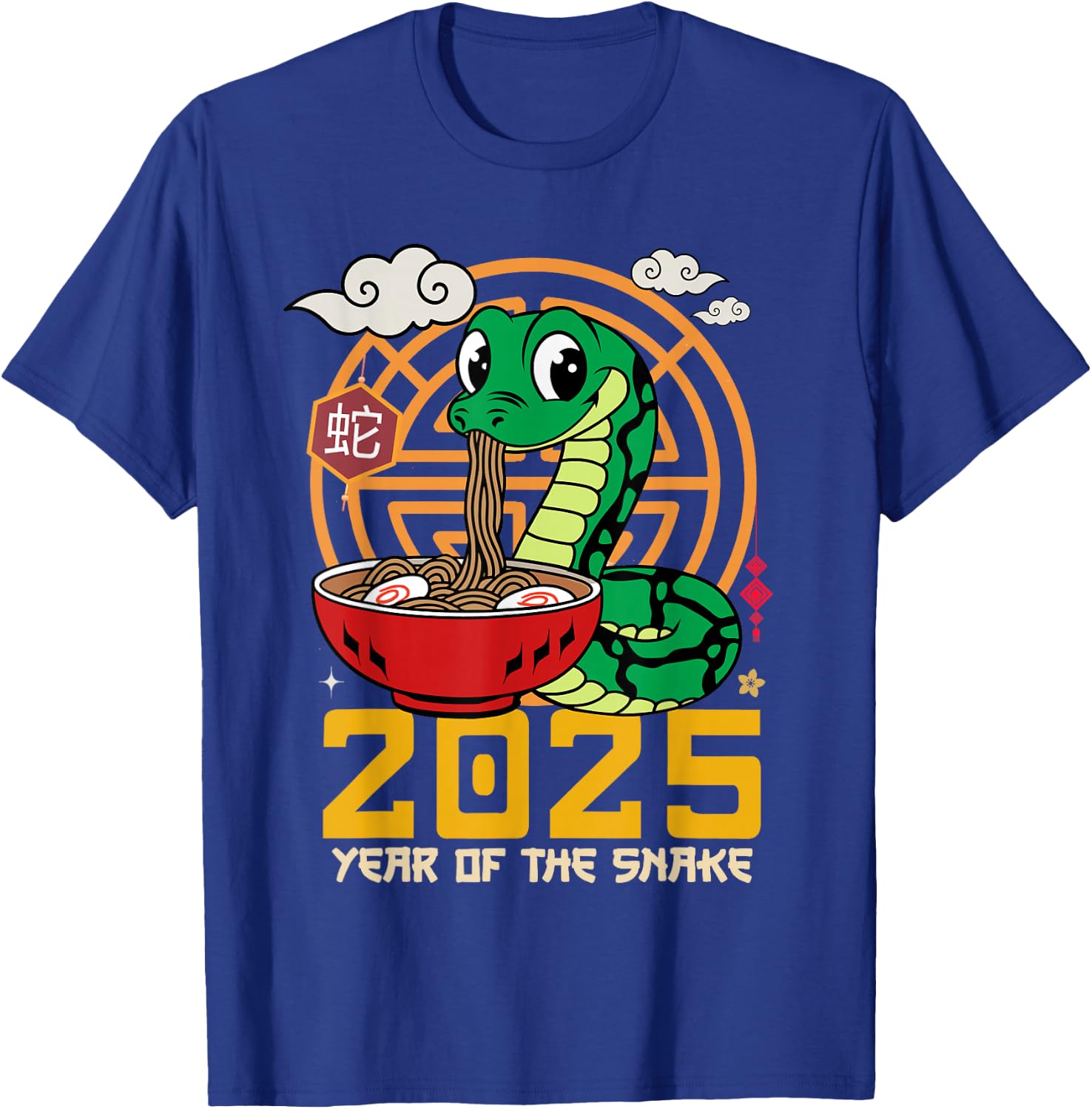 Cute Chinese New Year Of The Snake 2025 Noodles Ramen Kids T-Shirt - T-Shirt | Royal