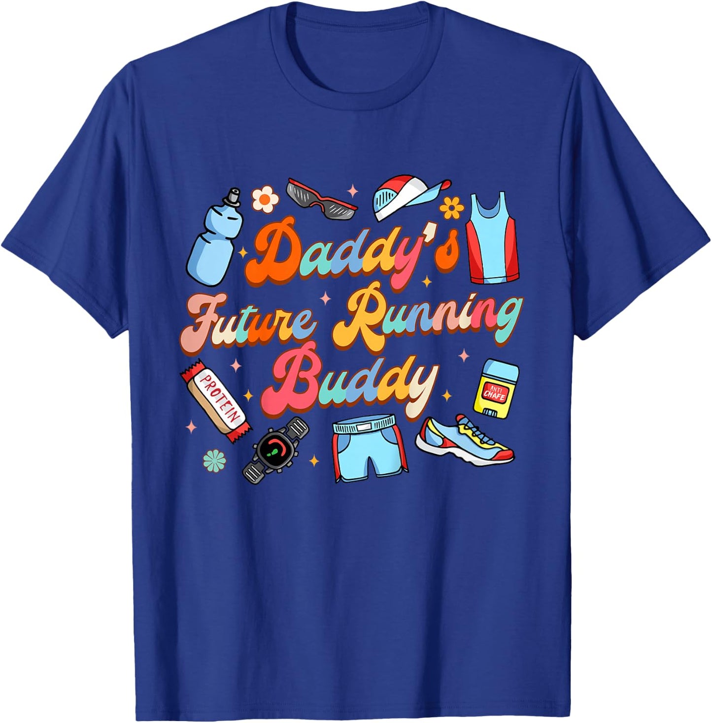 Runner Running Father’s Day Daddy's Future Running Buddy T-Shirt - T-Shirt | Royal