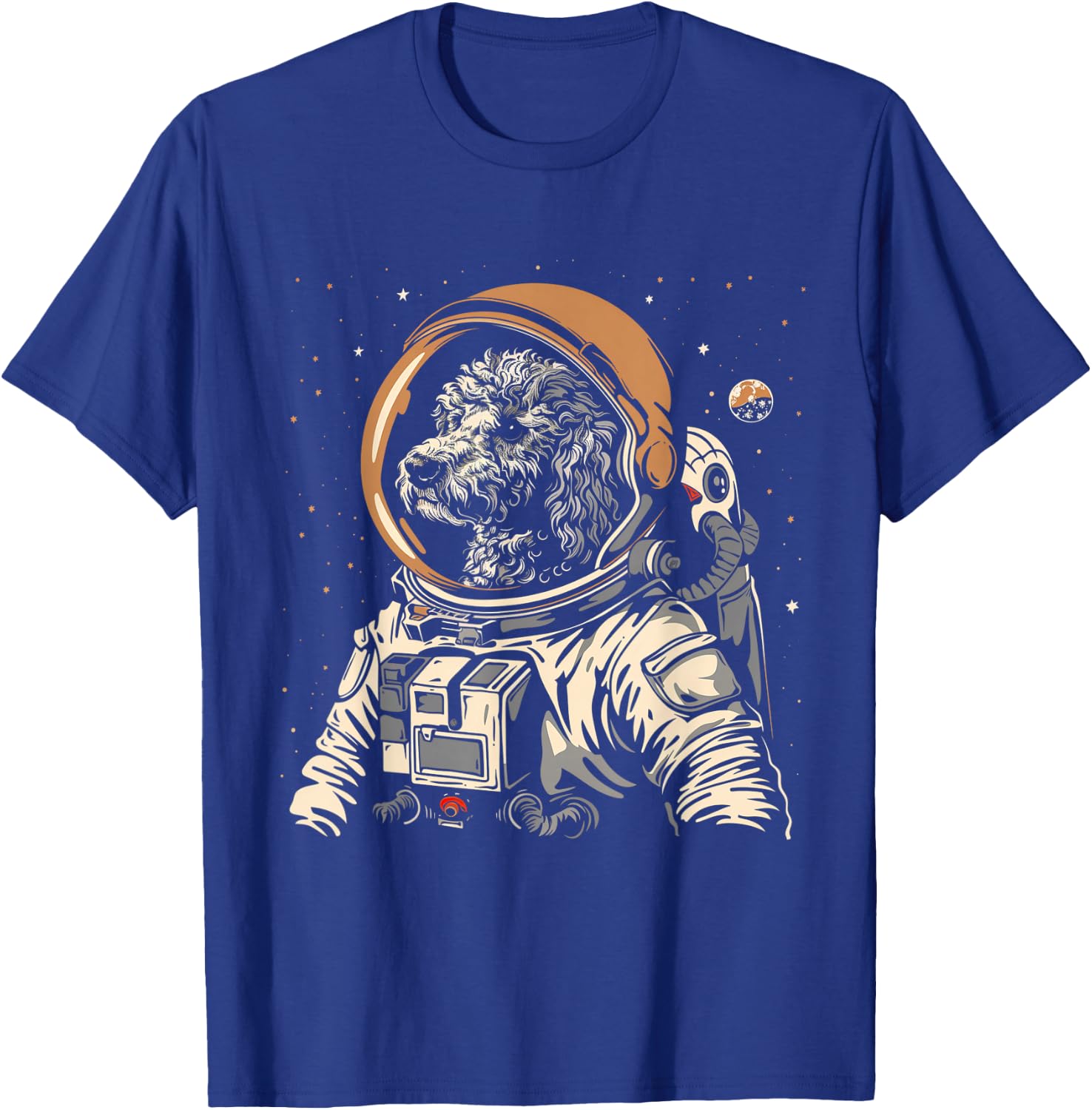 Poodle Labradoodle Astronaut Funny Cute Dog Space Suit T-Shirt - T-Shirt | Royal