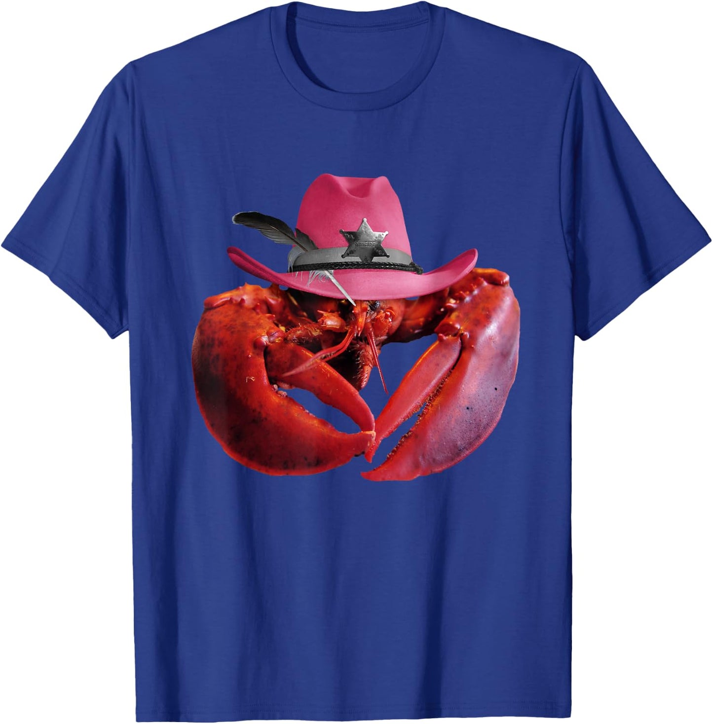 Lobster Wearing Pink Cowboy Hat, Funny Cute Lobsters T-Shirt - T-Shirt | Royal