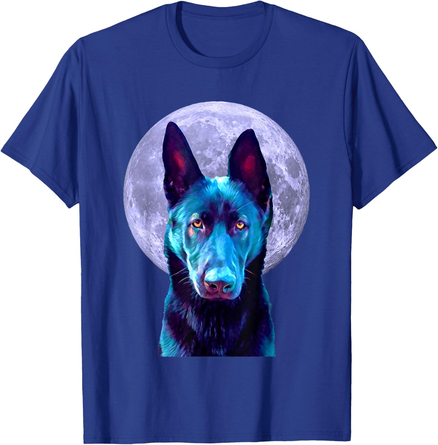Black German Shepherd Moon: Dog Lovers, Owners, Moms, Dads T-Shirt - T-Shirt | Royal