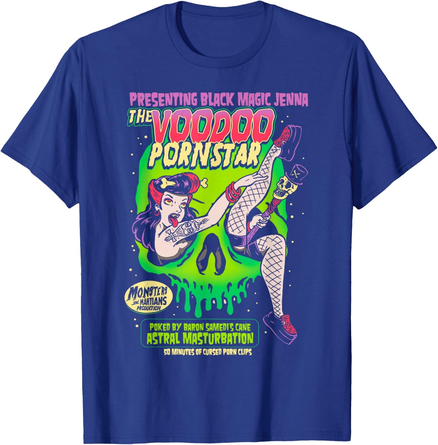 Horror Art - Voodoo Porn Star - Psychobilly Punk Art T-Shirt - T-Shirt | Royal
