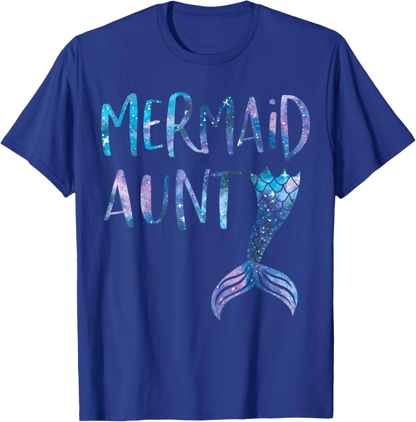 Mermaid Aunt Tail Matching Mermaid Squad Birthday Party T-Shirt - T-Shirt | Royal