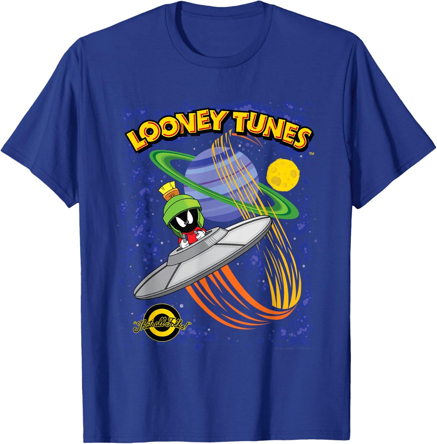 Looney Tunes Marvin The Martian That's All Folks! T-Shirt - T-Shirt | Royal