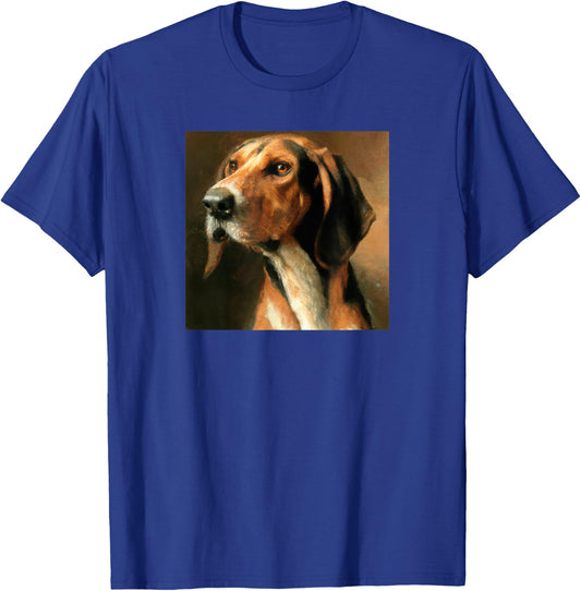 American English Coonhound Portrait Style T-Shirt - T-Shirt | Royal