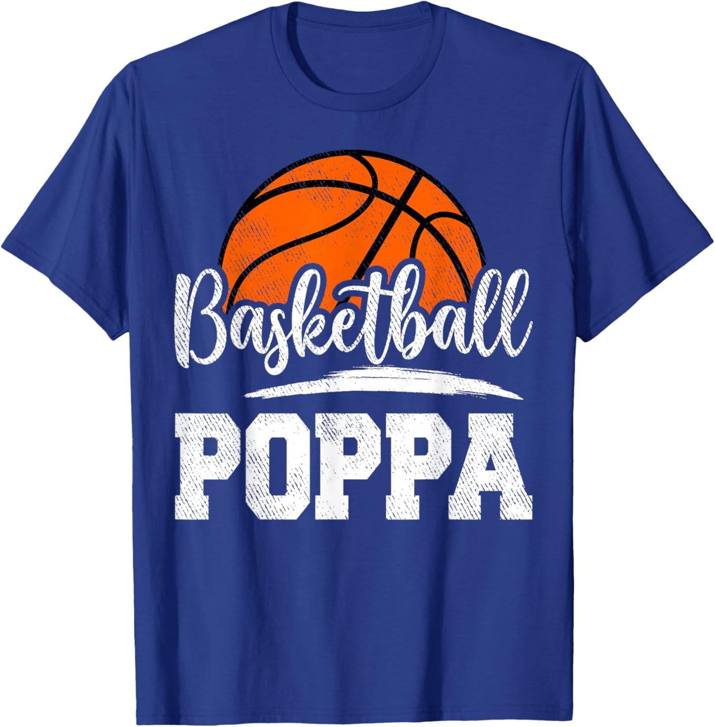 Basketball Poppa Basketball Player Game Day Father's Day T-Shirt - T-Shirt | Royal