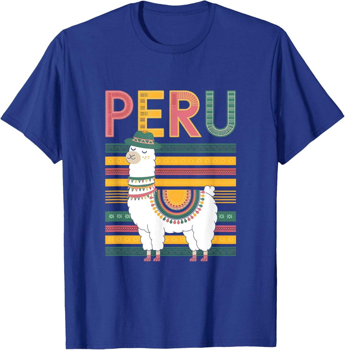 Cute Peruvian Llama from Peru - Fun Peru Design T-Shirt - T-Shirt | Royal