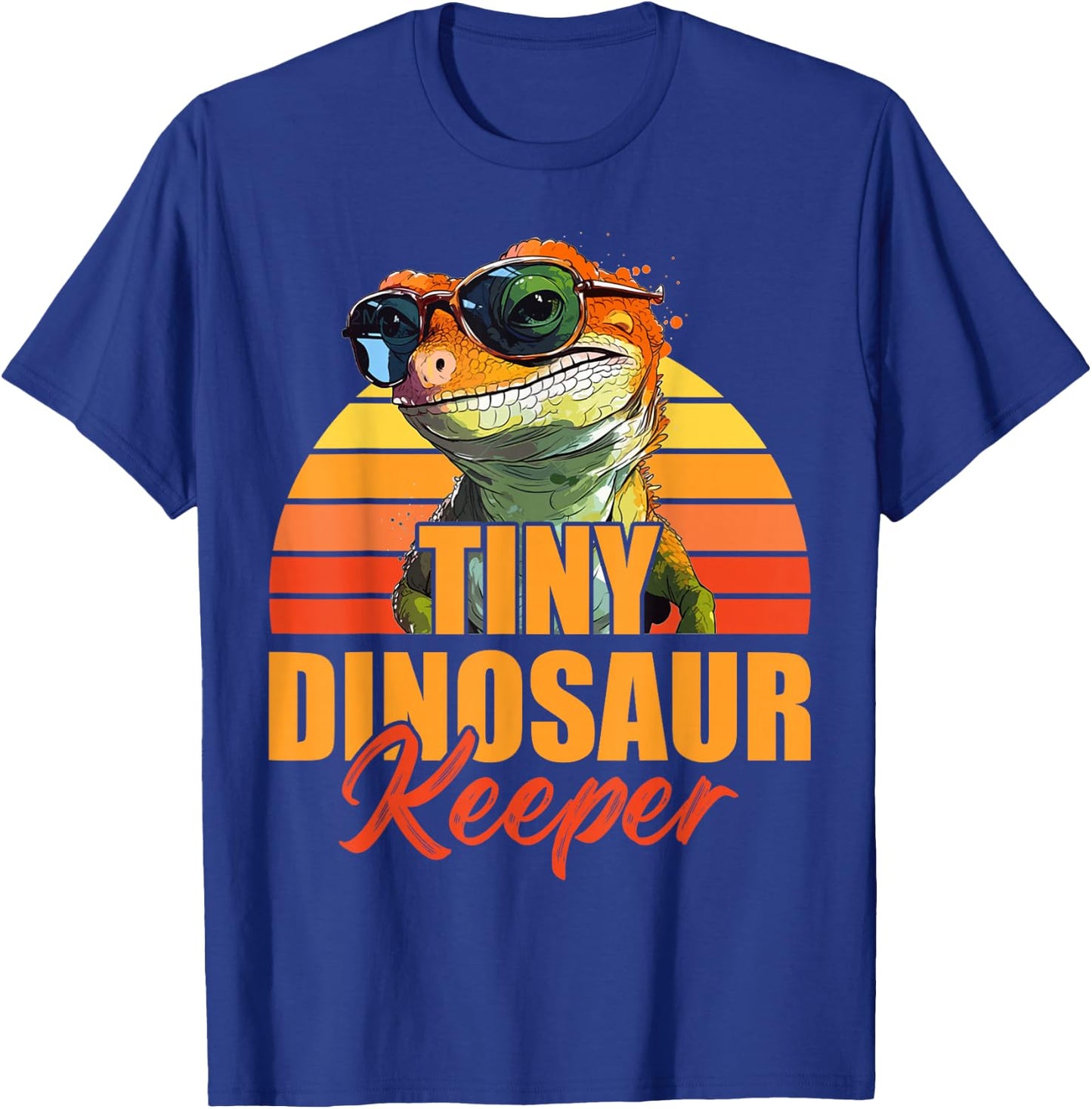 Tiny Dinosaur Keeper Animal Lover Crested Gecko Boy Retro T-Shirt - T-Shirt | Royal