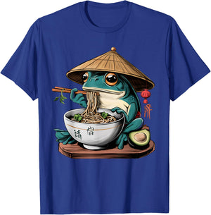 Kawaii Frog & Ramen Collection Frog Ramen Anime -Kids - Black, Small T-Shirt - T-Shirt | Royal