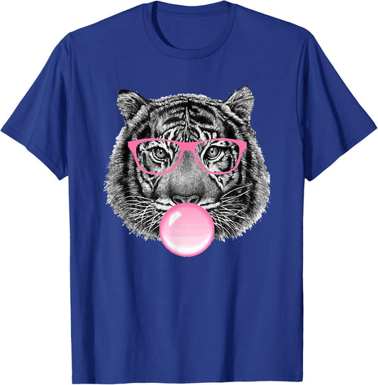 Cute Tiger Face Wild Animal Wearing Pink Sunglasses T-Shirt - T-Shirt | Royal