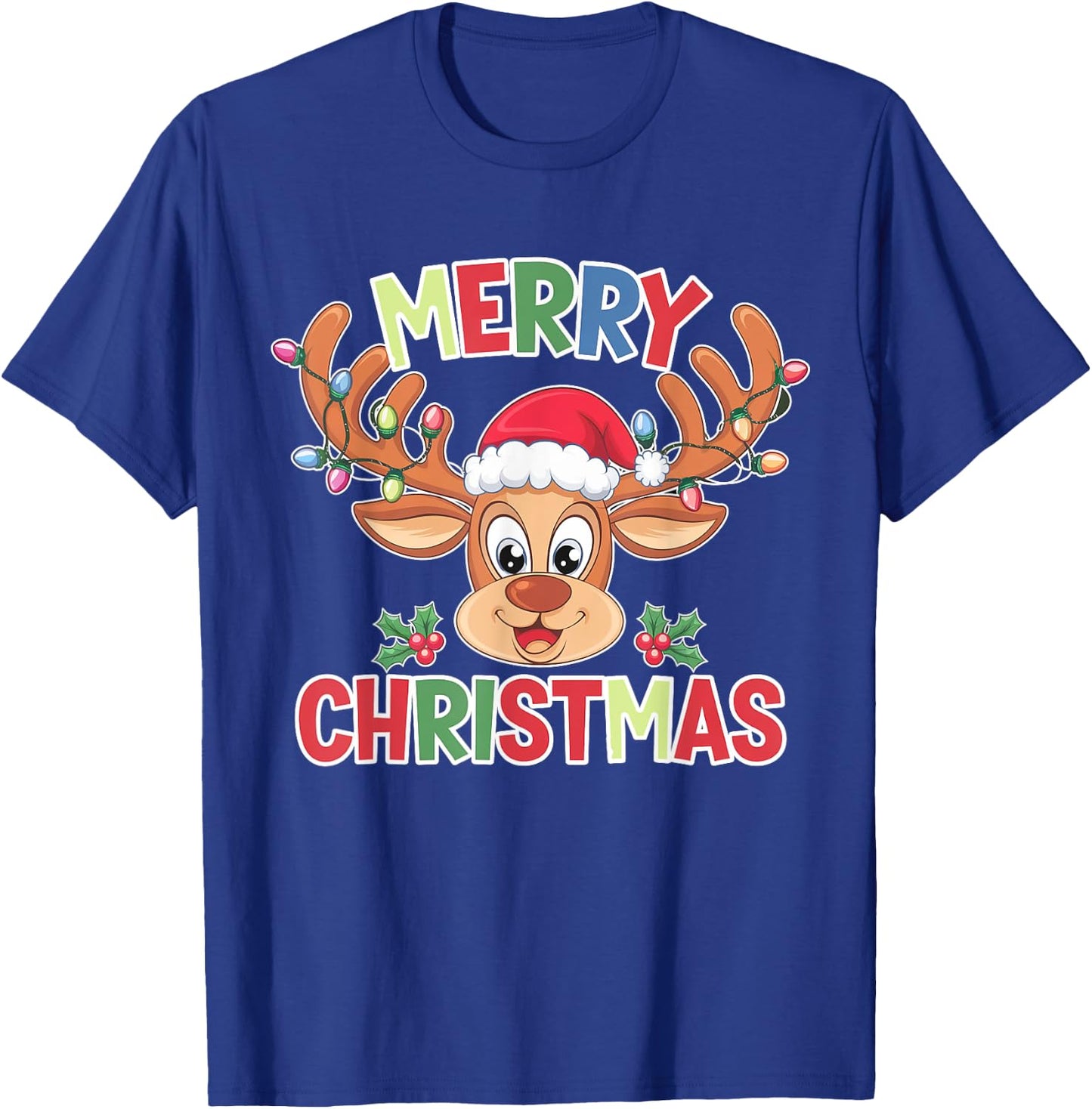 Merry Christmas Reindeer Xmas Family Men Women T-Shirt - T-Shirt | Royal