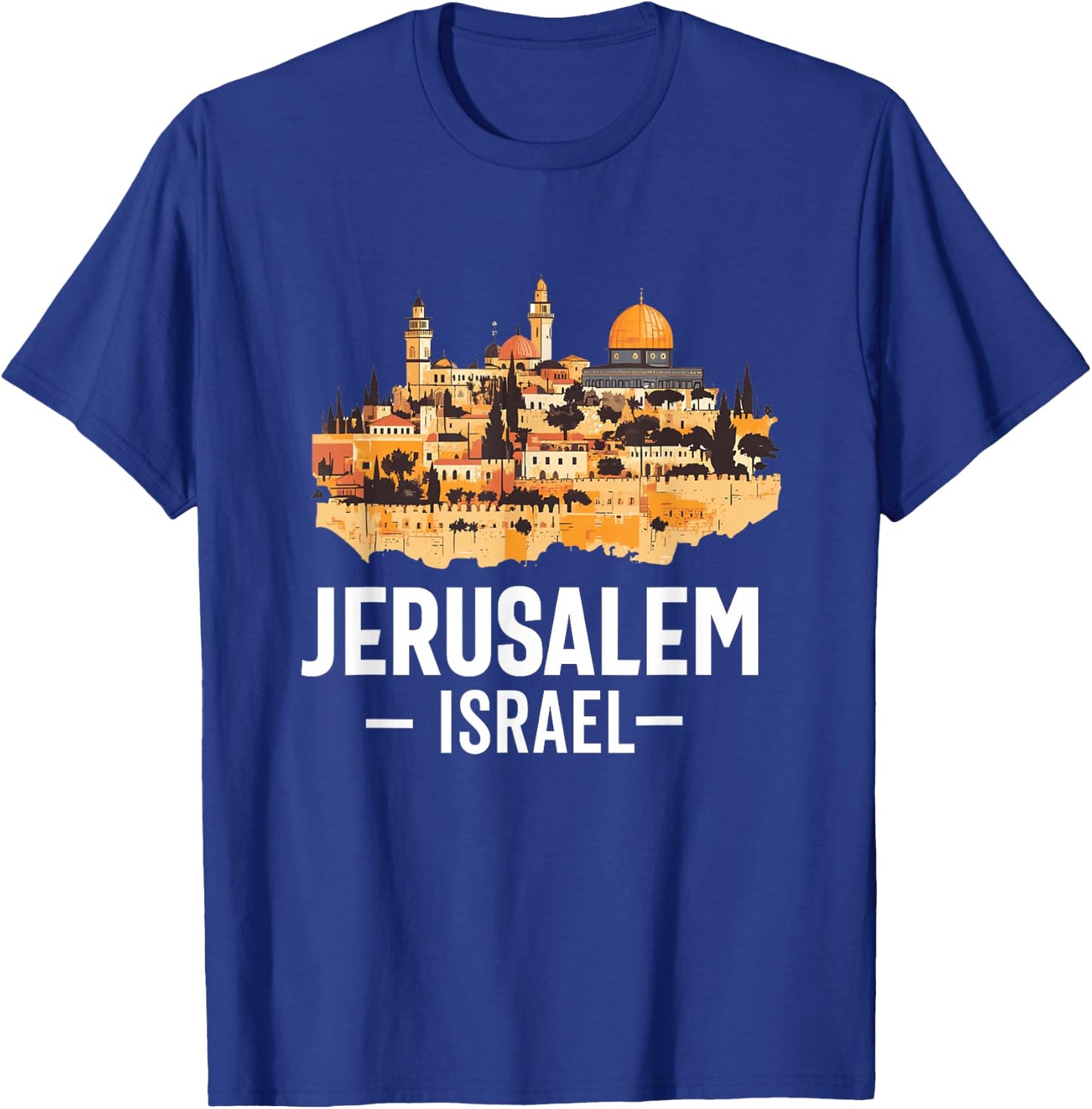 Jérusalem Israël Skyline Souvenir Israélien Juif Femme Homme T-Shirt - T-Shirt | Royal