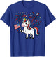 Patriotic Unicorn US Flag Fireworks 4th of July Girl Kids T-Shirt - T-Shirt | Royal