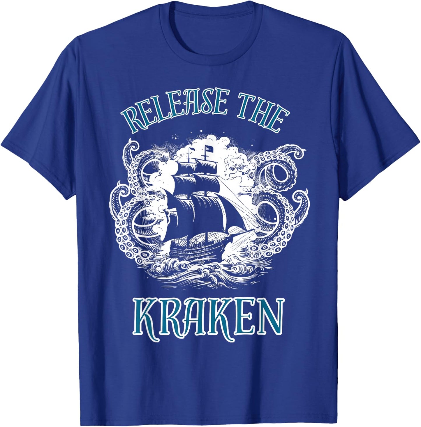 Giant Octopus, Release The Kraken Pirate Ship T-Shirt - T-Shirt | Royal
