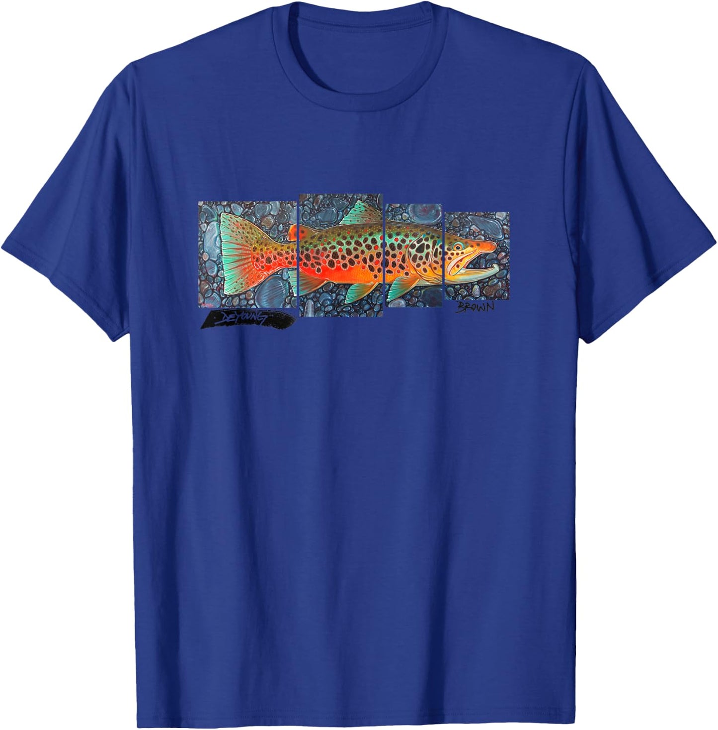 Brown Trout Fish Art Derek DeYoung Fisherman Gift T-Shirt - T-Shirt | Royal