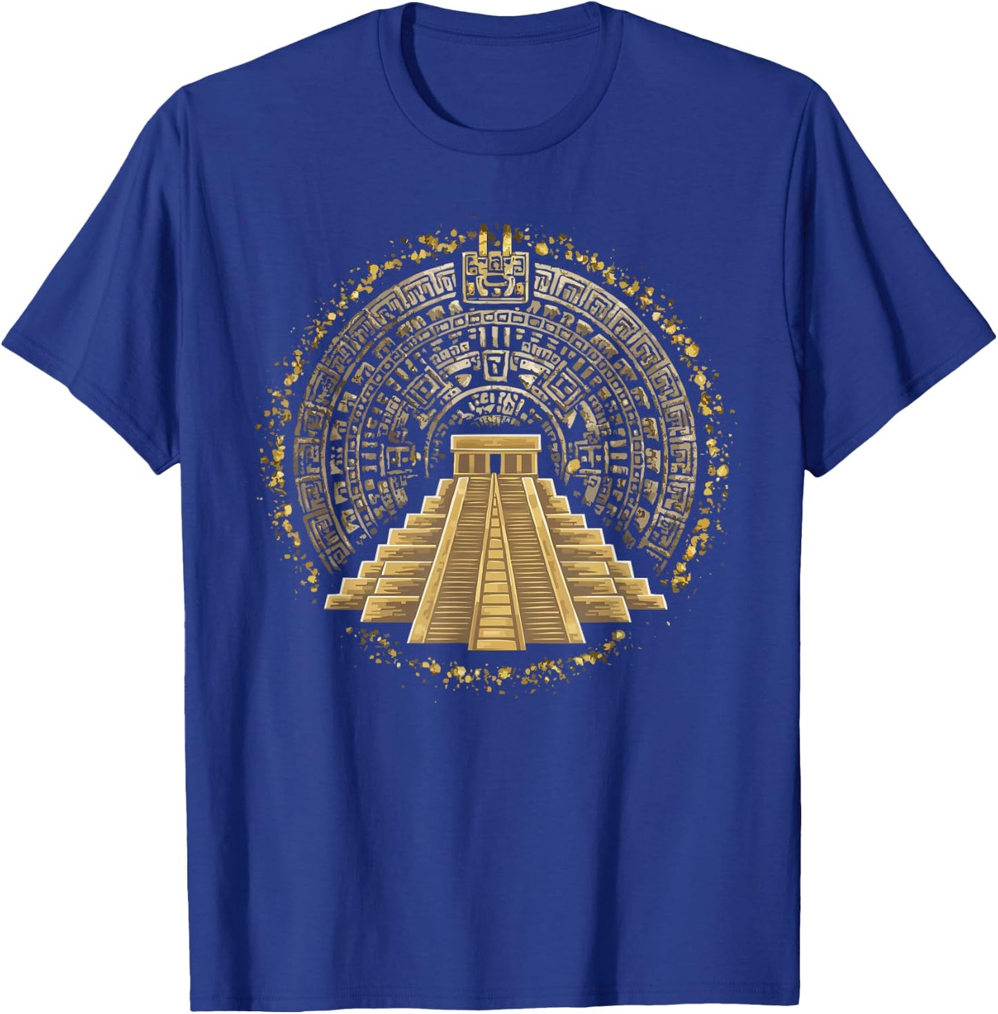 Aztec Calendar Mayan Indigenous Mexican Aztec Jaguar T-Shirt - T-Shirt | Royal