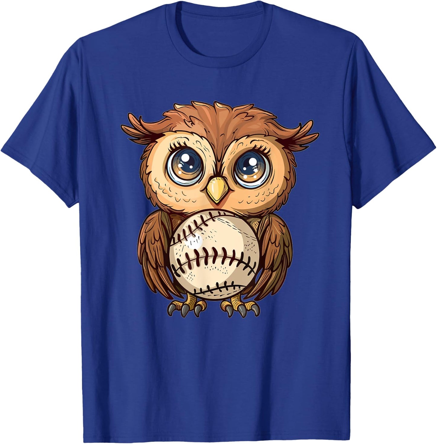 Cute Baseball Owl T-Shirt - T-Shirt | Royal