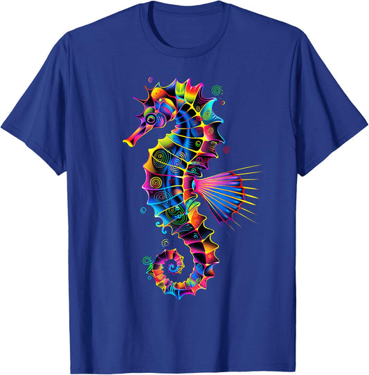 Seahorse Pop Art Colourful Aquarist Ocean Cute Seahorse T-Shirt - T-Shirt | Royal