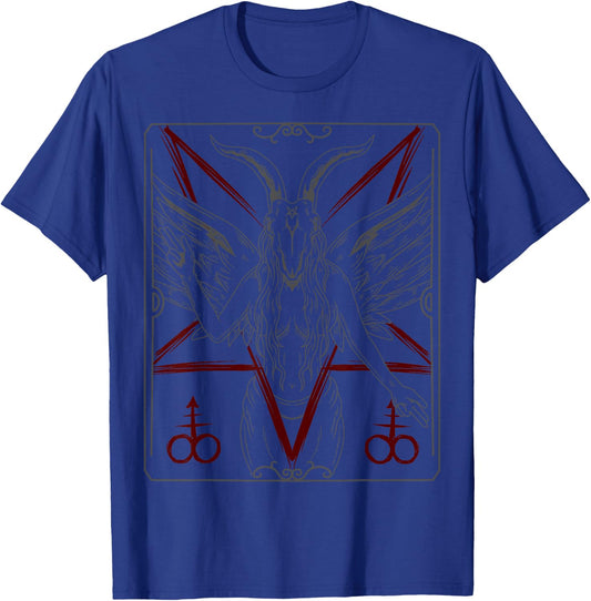 Lucifer Sigil Skeleton Goat Occult Gothic Baphomet Satanic T-Shirt - T-Shirt | Royal