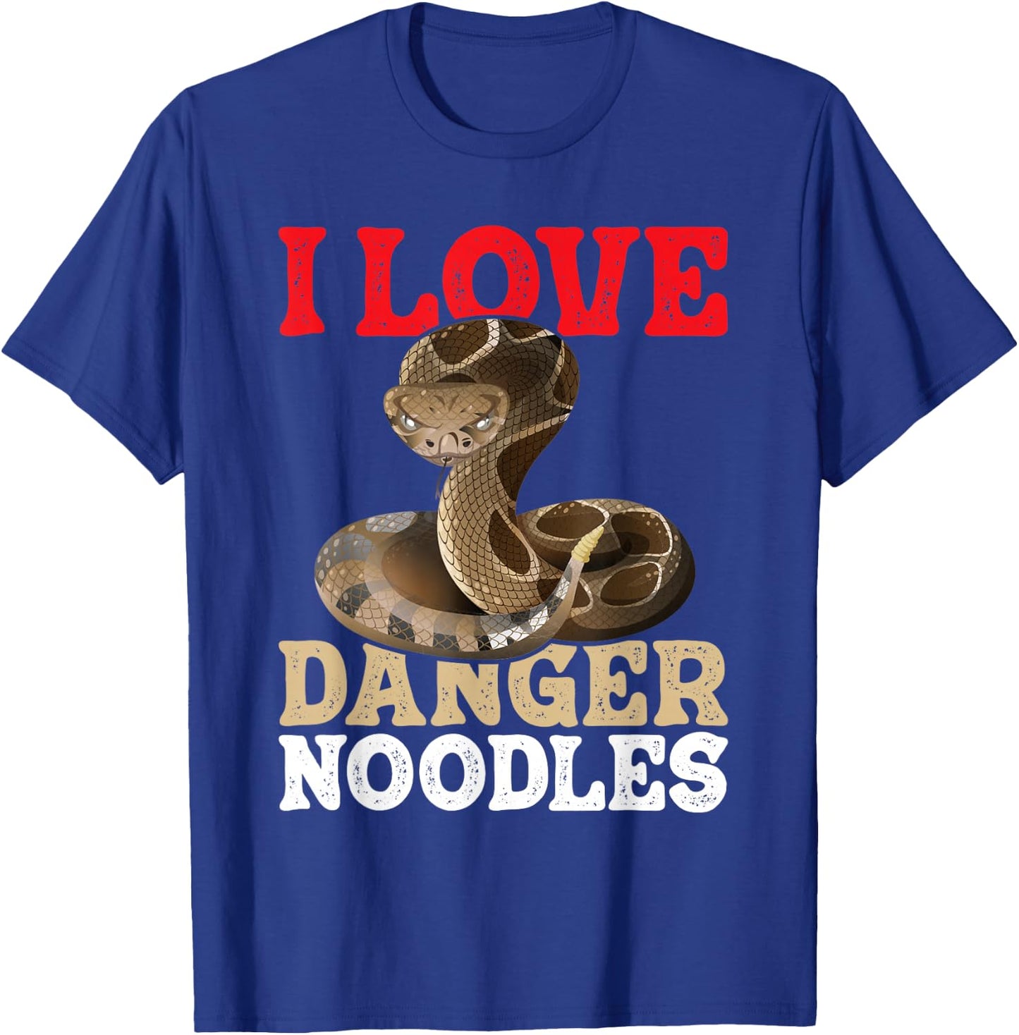 I Love Danger Noodles - Snake Lover Herpetologist Zoology T-Shirt - T-Shirt | Royal