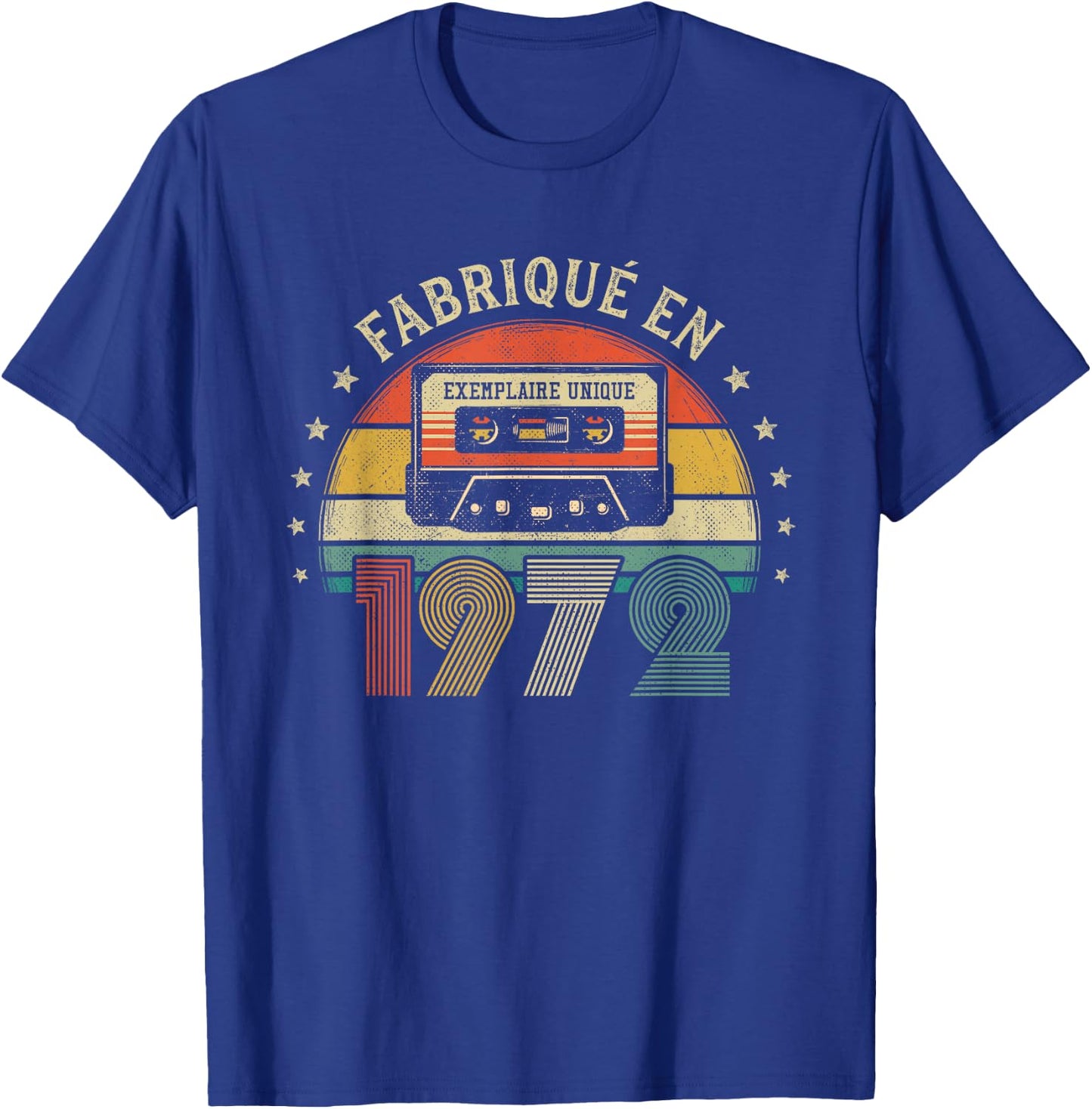 Fabriqué en 1972 Vintage Cassette - Cadeau Anniversaire 1972 T-Shirt - T-Shirt | Royal