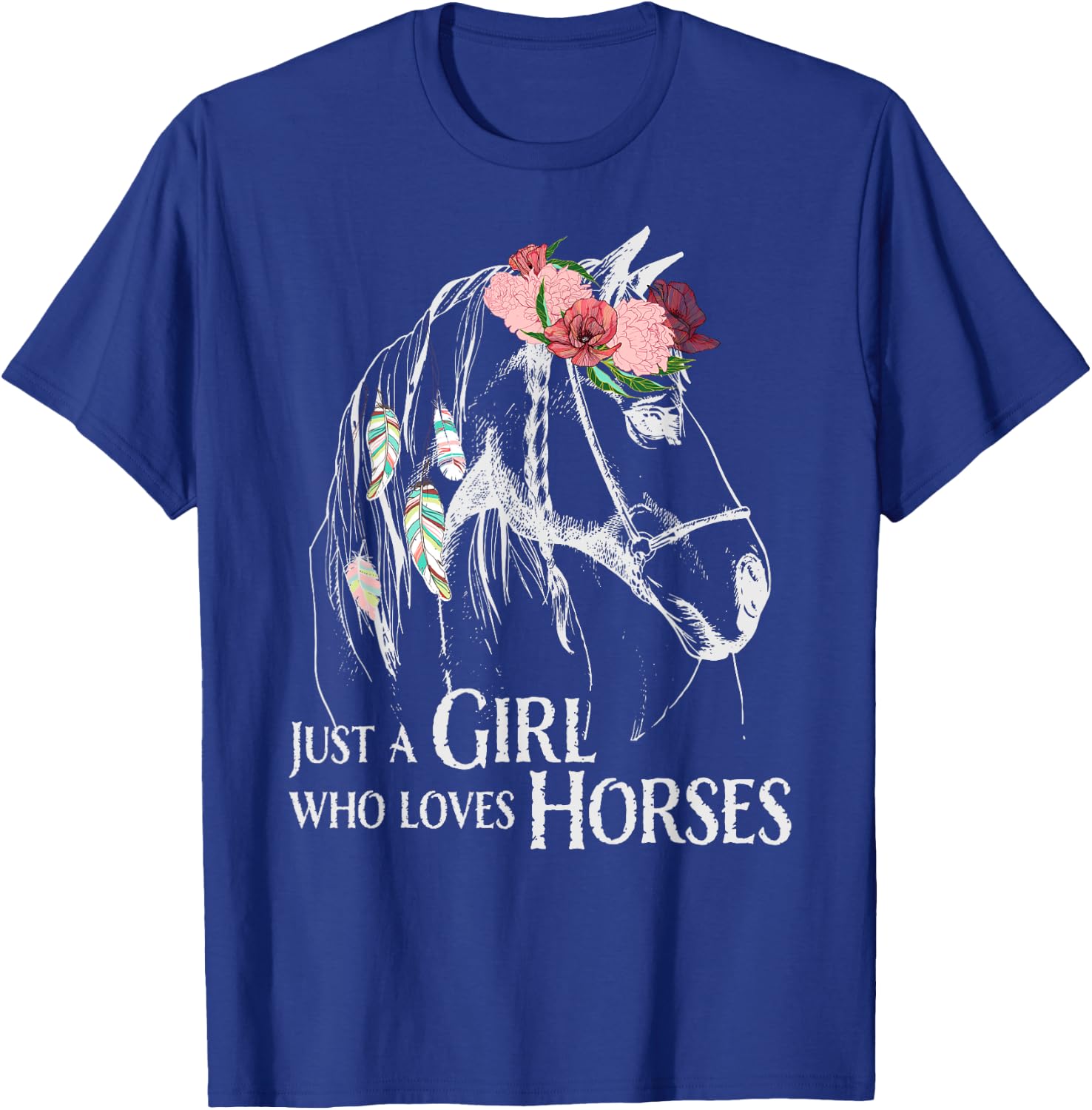 Horse Girl - Cute Pony - Crazy Horseback Riding Farmer Girls T-Shirt - T-Shirt | Royal
