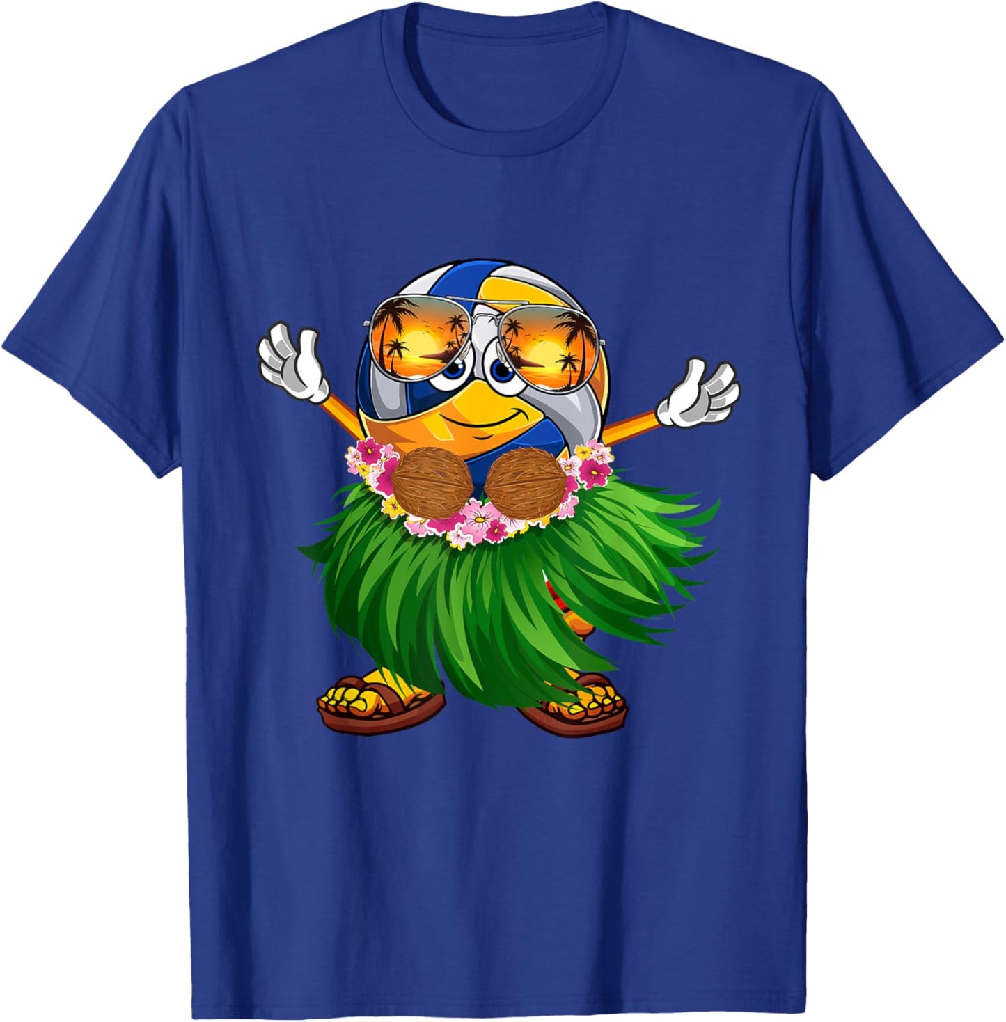 Cute Hawaiian Volleyball Ball Tropical Beach Summer Vacation T-Shirt - T-Shirt | Royal
